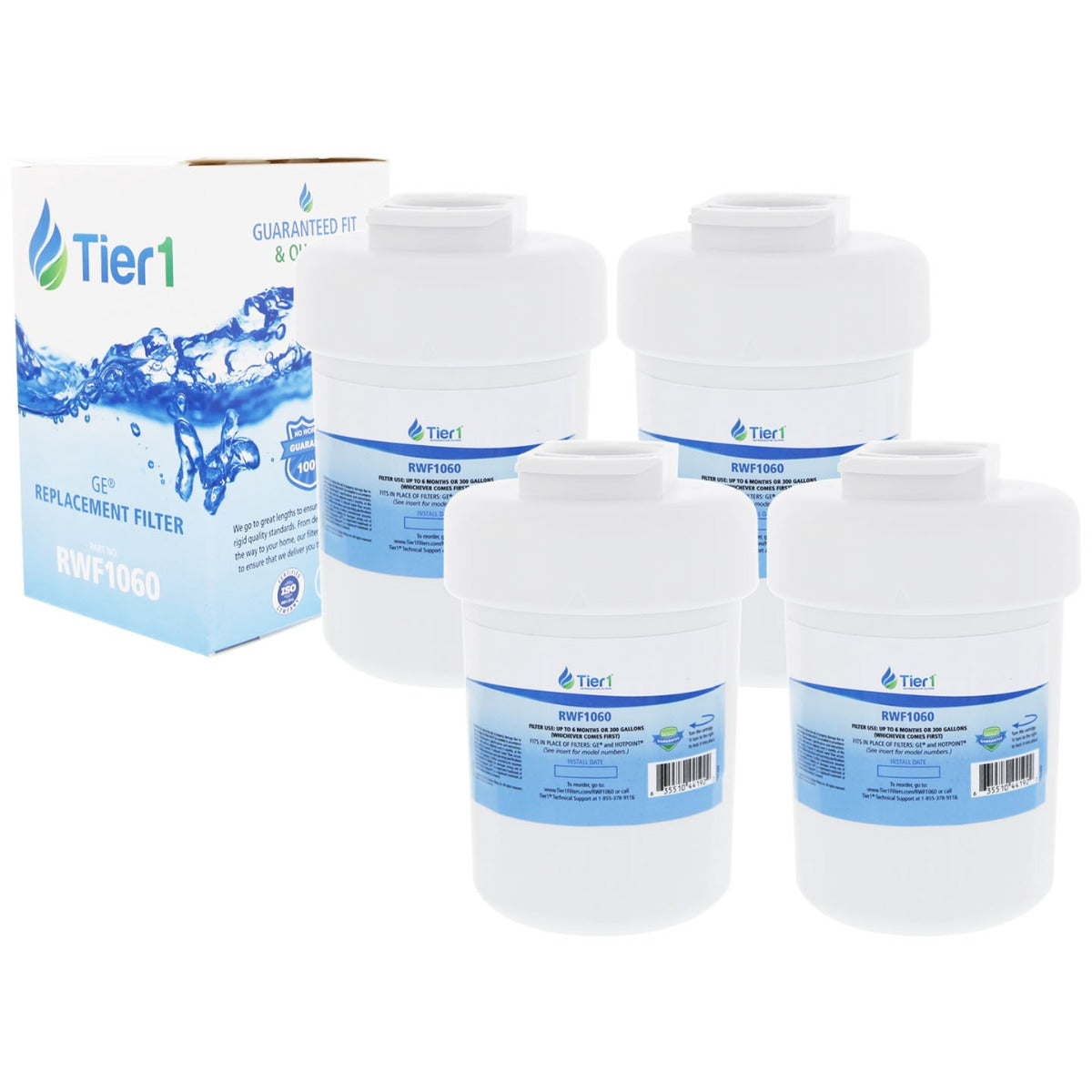 MWF GE SmartWater Refrigerator Water Filter Replacement by Tier1 4 Pack - DiscountFilterStore.com
