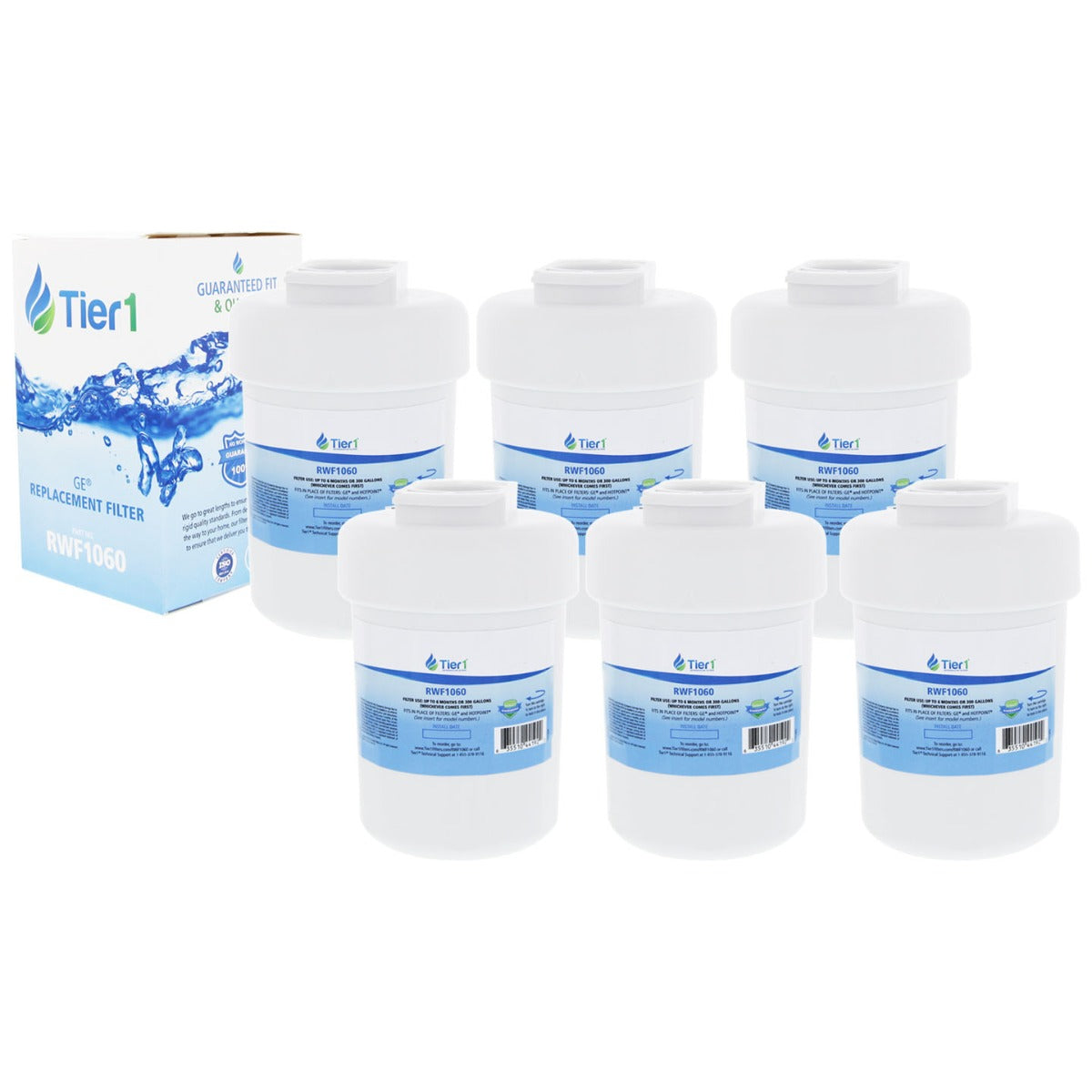 MWF GE SmartWater Refrigerator Water Filter Replacement by Tier1 6 Pack- DiscountFilterStore.com