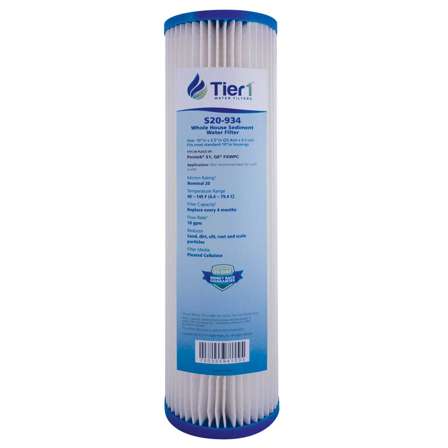 S1 Pentek Comparable Whole House Water Filter by Tier1 - DiscountFilterStore.com