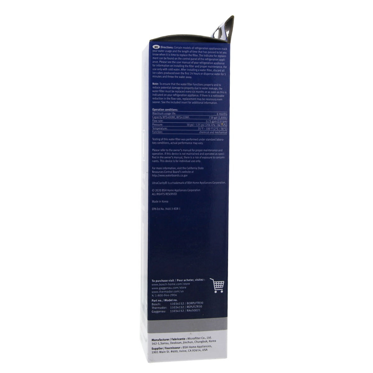 9000 077104 Bosch UltraClarity REPLFLTR10 Refrigerator Water Filter - DiscountFilterStore.com
