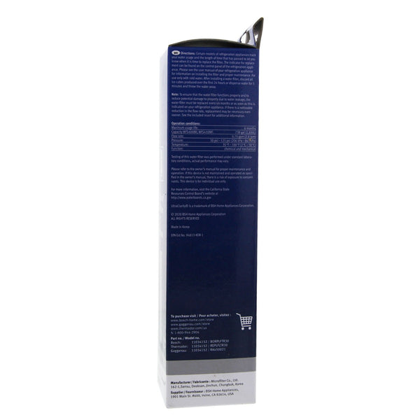9000 077104 Bosch UltraClarity REPLFLTR10 Refrigerator Water Filter - Refrigerator Filters - 54.5 - DiscountFilterStore.com