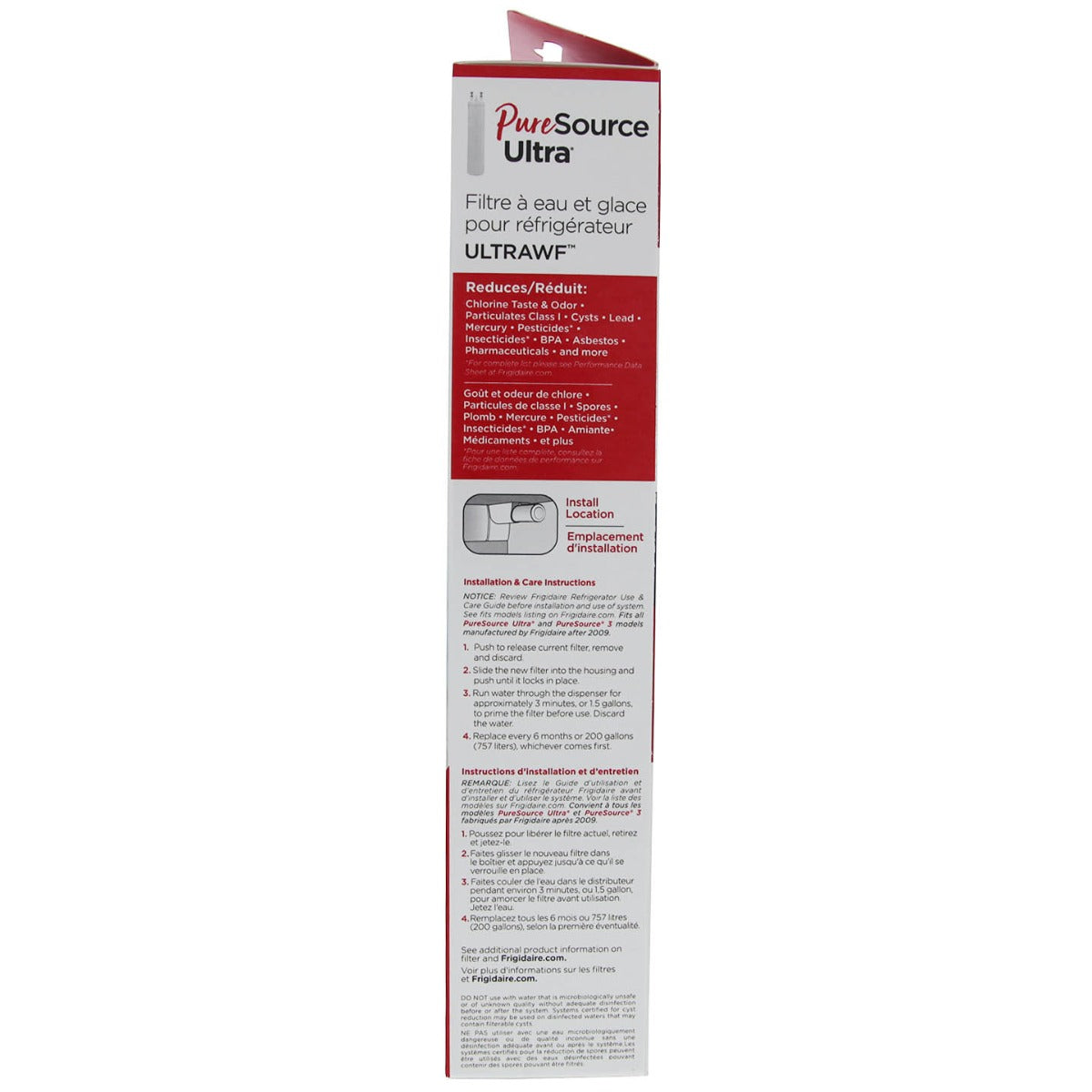 ULTRAWF Frigidaire PureSource Ultra Refrigerator Water Filter Box Side 1- DiscountFilterStore.com