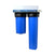 USWF 2-Stage 10"+20" Big Blue Heavy Duty Whole House Filter Housing, 1" NPT Inlet/Outlet, Includes Mounting Bracket & Wrench - DiscountFilterStore.com