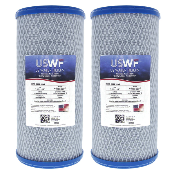 USWF Coconut Carbon Block Filter 0.5 Micron 10"x4.5" - Whole House Cartridges - 63.89 - DiscountFilterStore.com