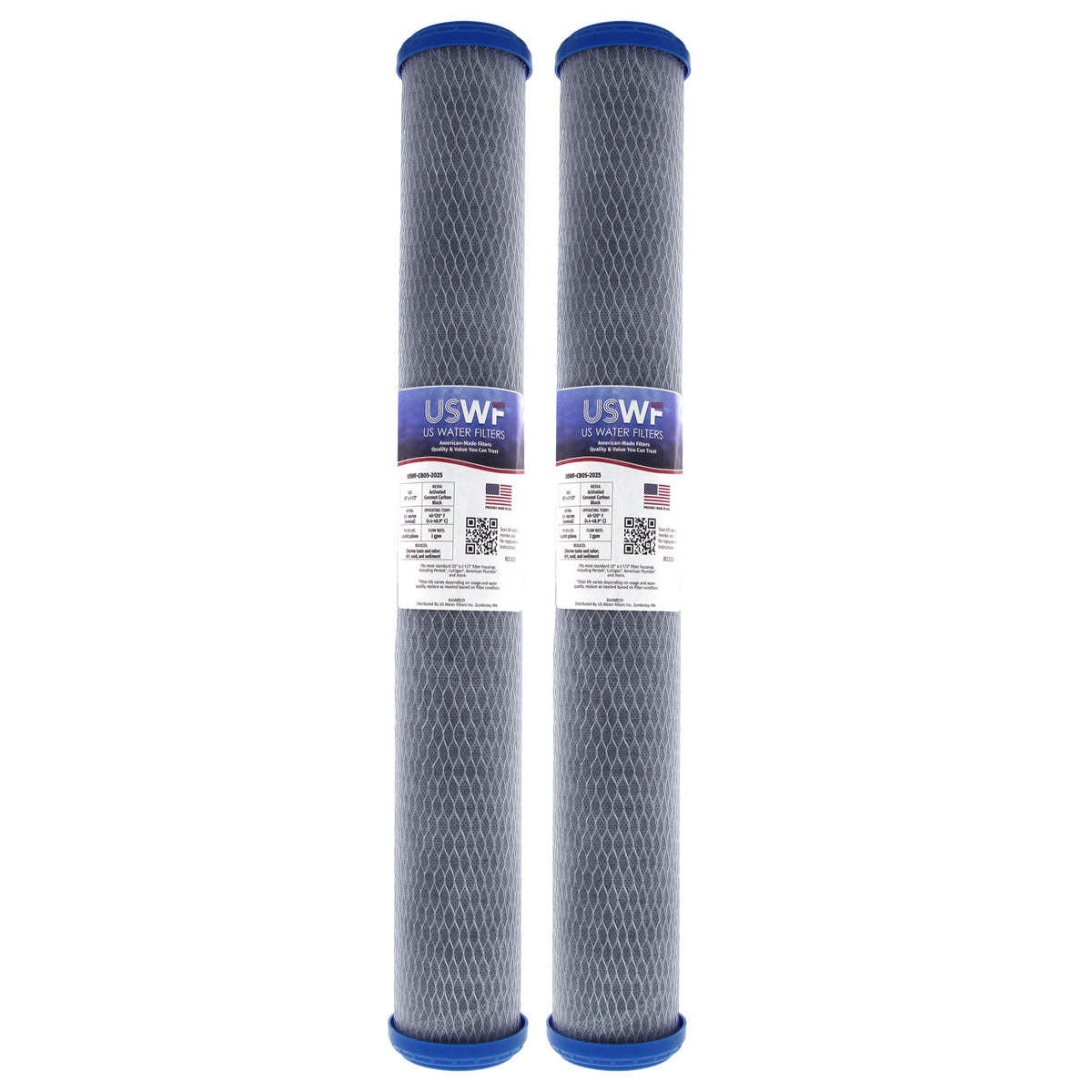 USWF Coconut Carbon Block Filter 0.5 Micron 20"x2.5" - DiscountFilterStore.com