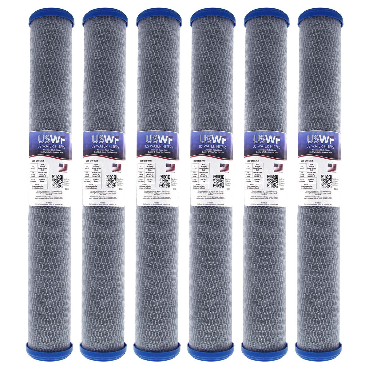 USWF Coconut Carbon Block Filter 0.5 Micron 20"x2.5" - DiscountFilterStore.com