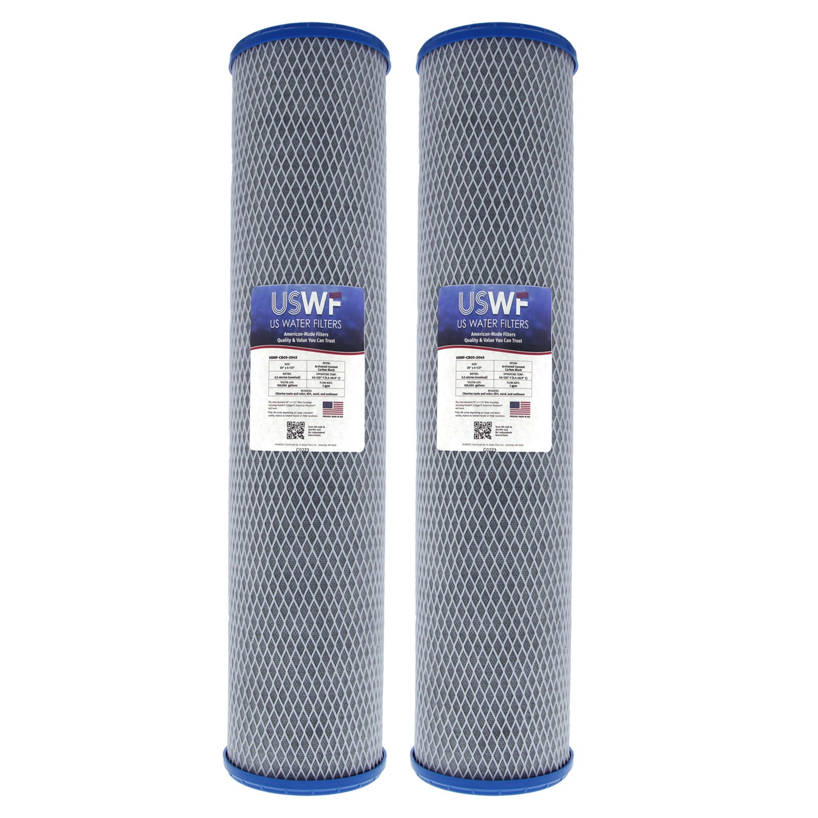 USWF Coconut Carbon Block Filter 0.5 Micron 20"x4.5" - DiscountFilterStore.com