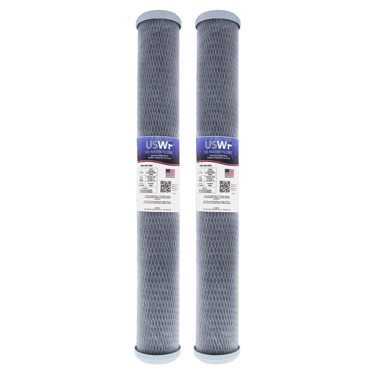 USWF Coconut Carbon Block Filter 5 Micron 20"x2.5" - DiscountFilterStore.com