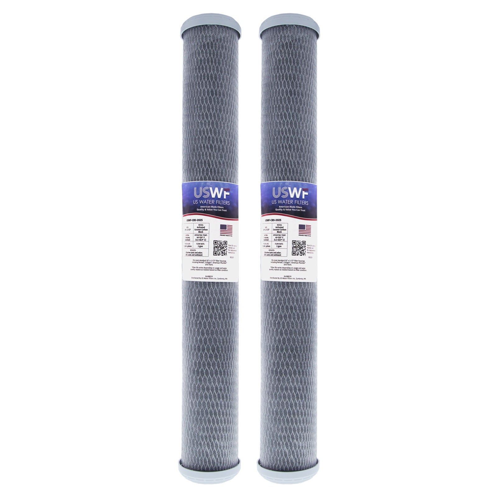 USWF Coconut Carbon Block Filter 5 Micron 20"x2.5" - DiscountFilterStore.com