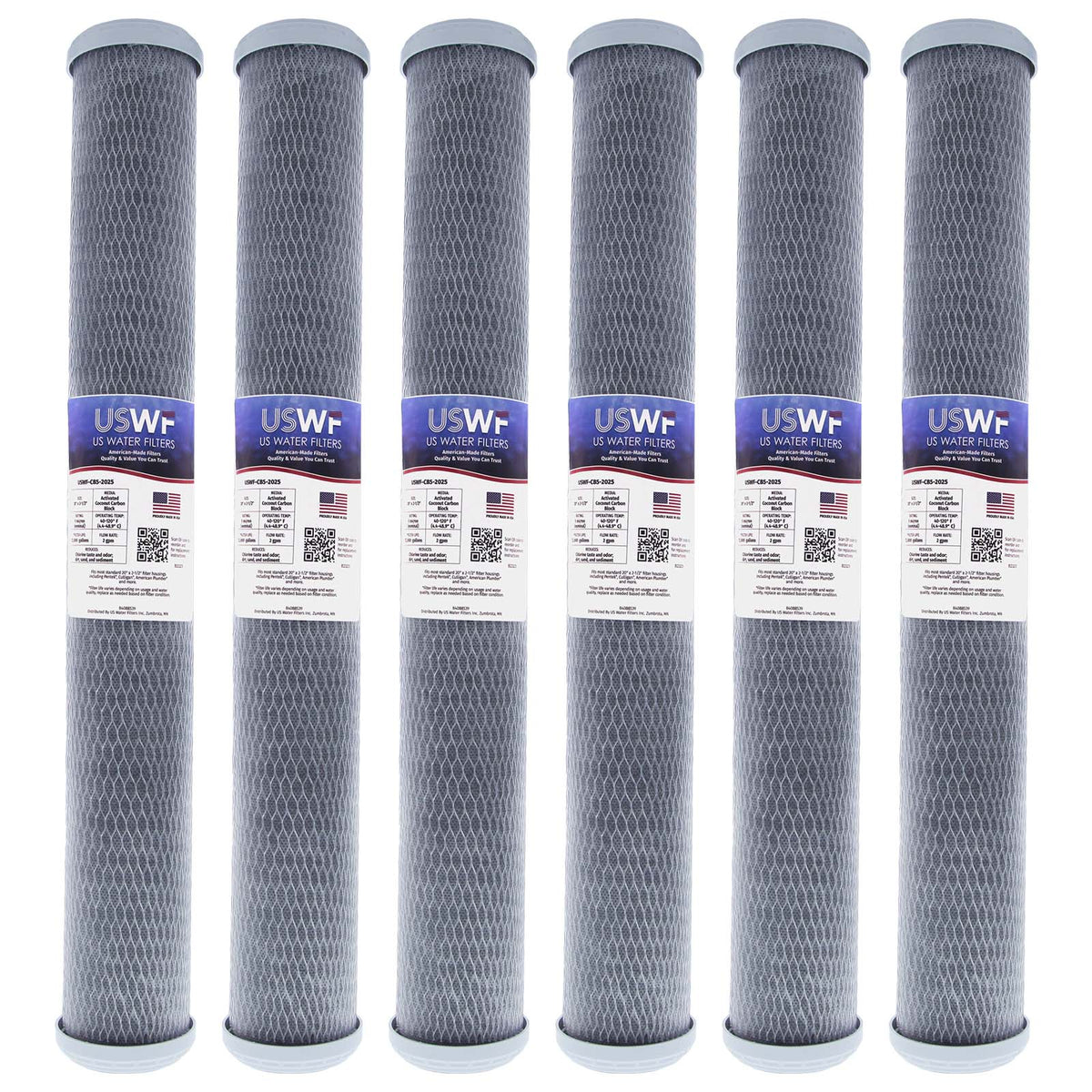 USWF Coconut Carbon Block Filter 5 Micron 20"x2.5" - DiscountFilterStore.com