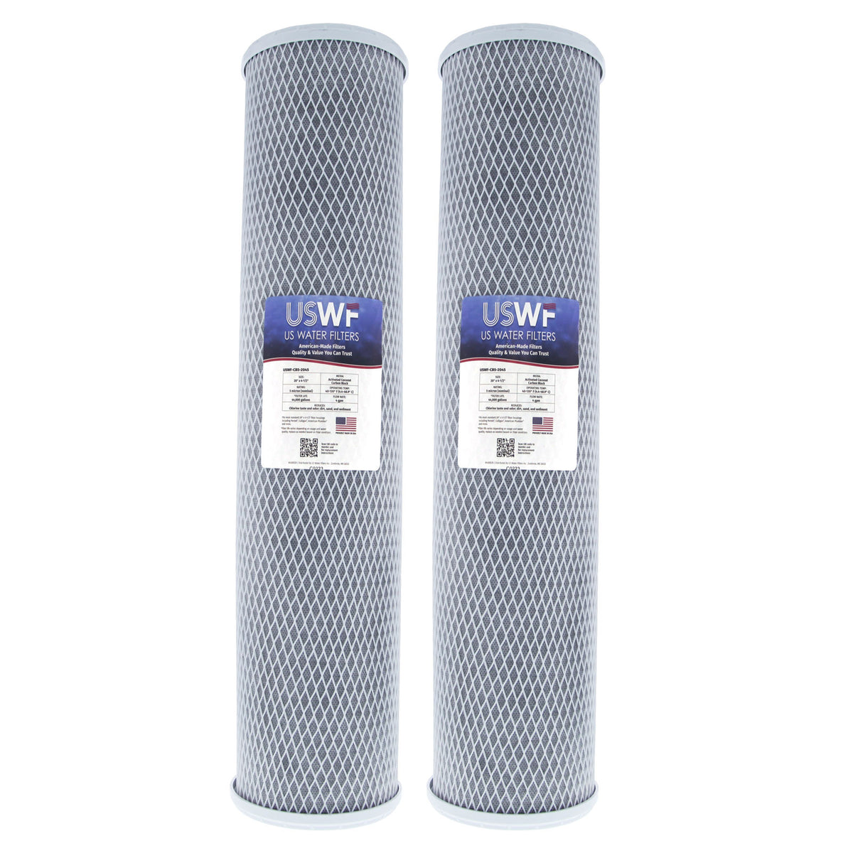 USWF Coconut Carbon Block Filter 5 Micron 20"x4.5" - DiscountFilterStore.com