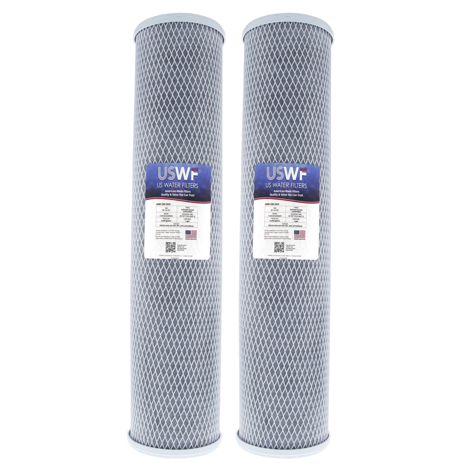 USWF Coconut Carbon Block Filter 5 Micron 20"x4.5" - DiscountFilterStore.com