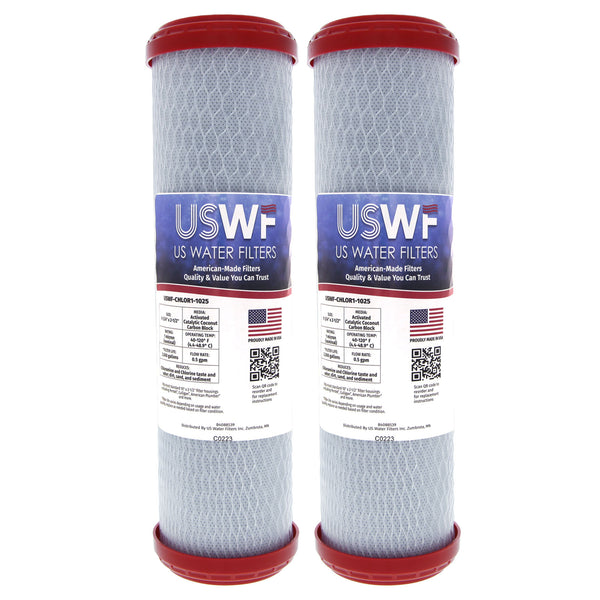 USWF Chloramine Reducing Filter Catalytic Carbon Block 1 Micron 10"x2.5" - Whole House Cartridges - 43.42 - DiscountFilterStore.com