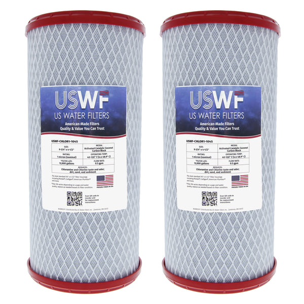 USWF Chloramine Reducing Filter Catalytic Carbon Block 1 Micron 10"x4.5" - Whole House Cartridges - 75.54 - DiscountFilterStore.com