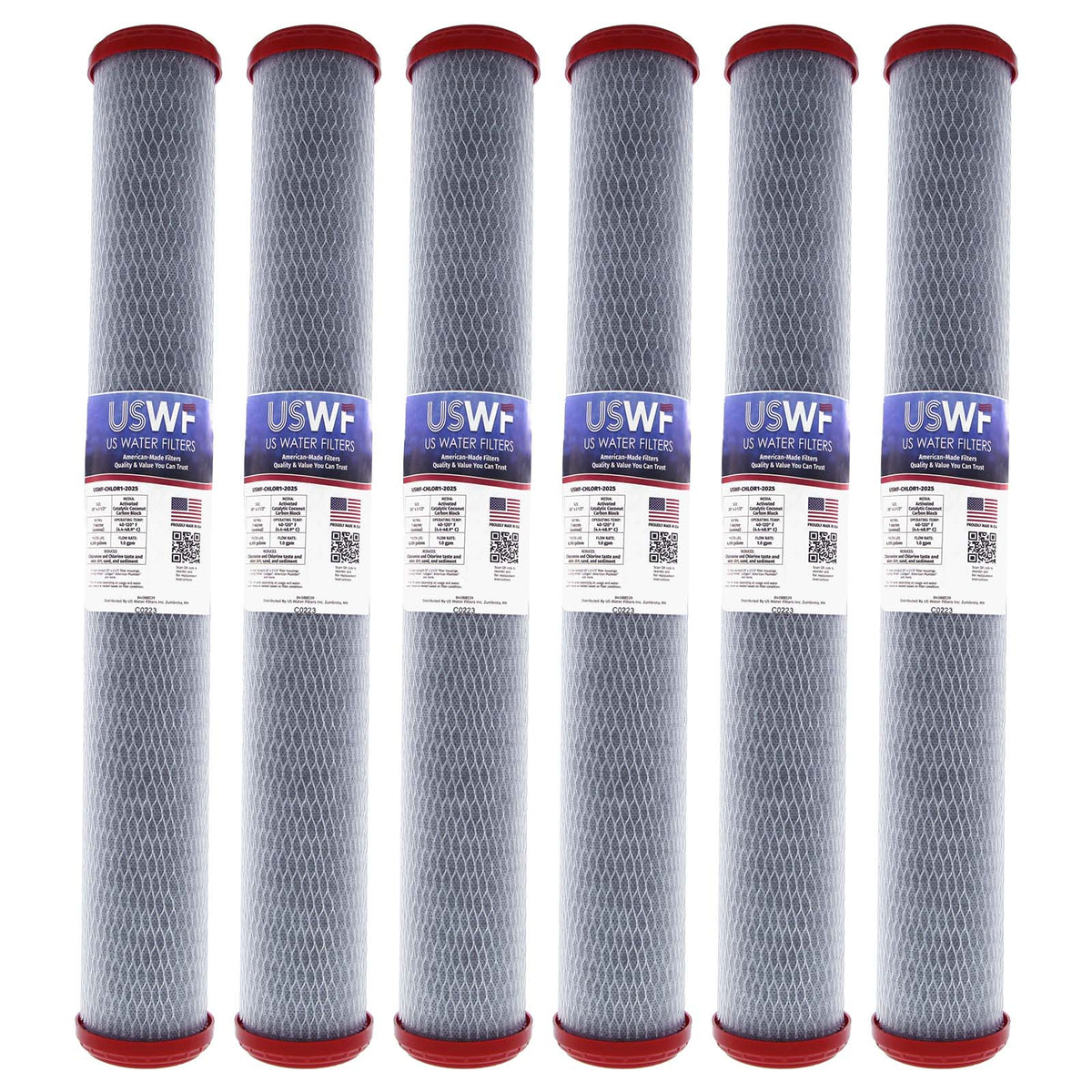 USWF Chloramine Reducing Filter Catalytic Carbon Block 1 Micron 20"x2.5" - DiscountFilterStore.com
