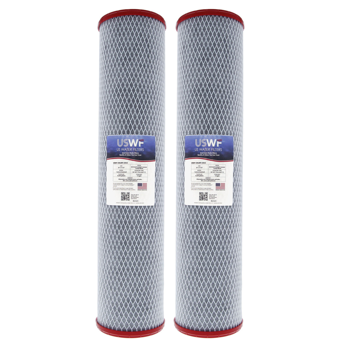 USWF Chloramine Reducing Filter Catalytic Carbon Block 1 Micron 20"x4.5" - DiscountFilterStore.com
