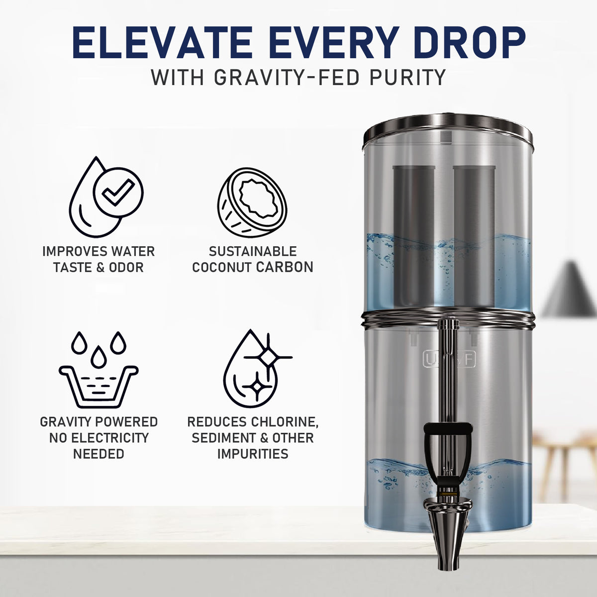 USWF Black Carbon Water Filtration Elements for Gravity Filter Systems (2-Pack) - DiscountFilterStore.com