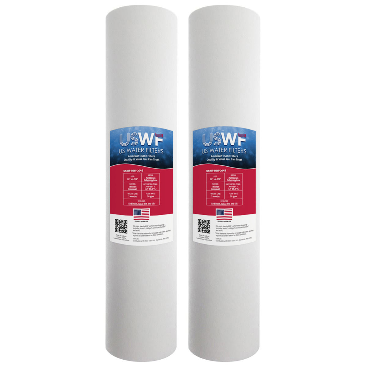 USWF 1 Micron 20"x4.5" Melt Blown Sediment Filter - DiscountFilterStore.com