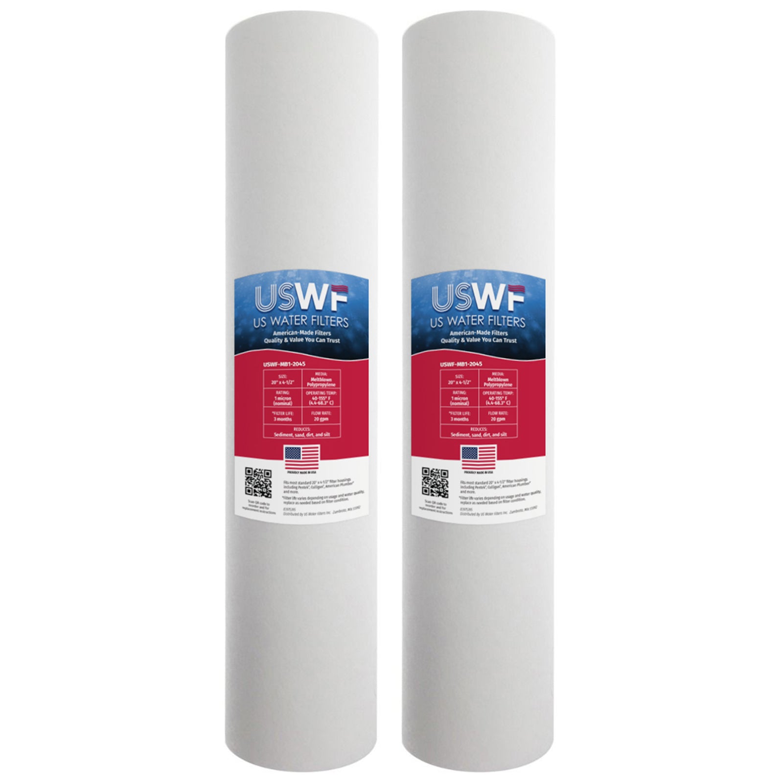 USWF 1 Micron 20"x4.5" Melt Blown Sediment Filter - DiscountFilterStore.com