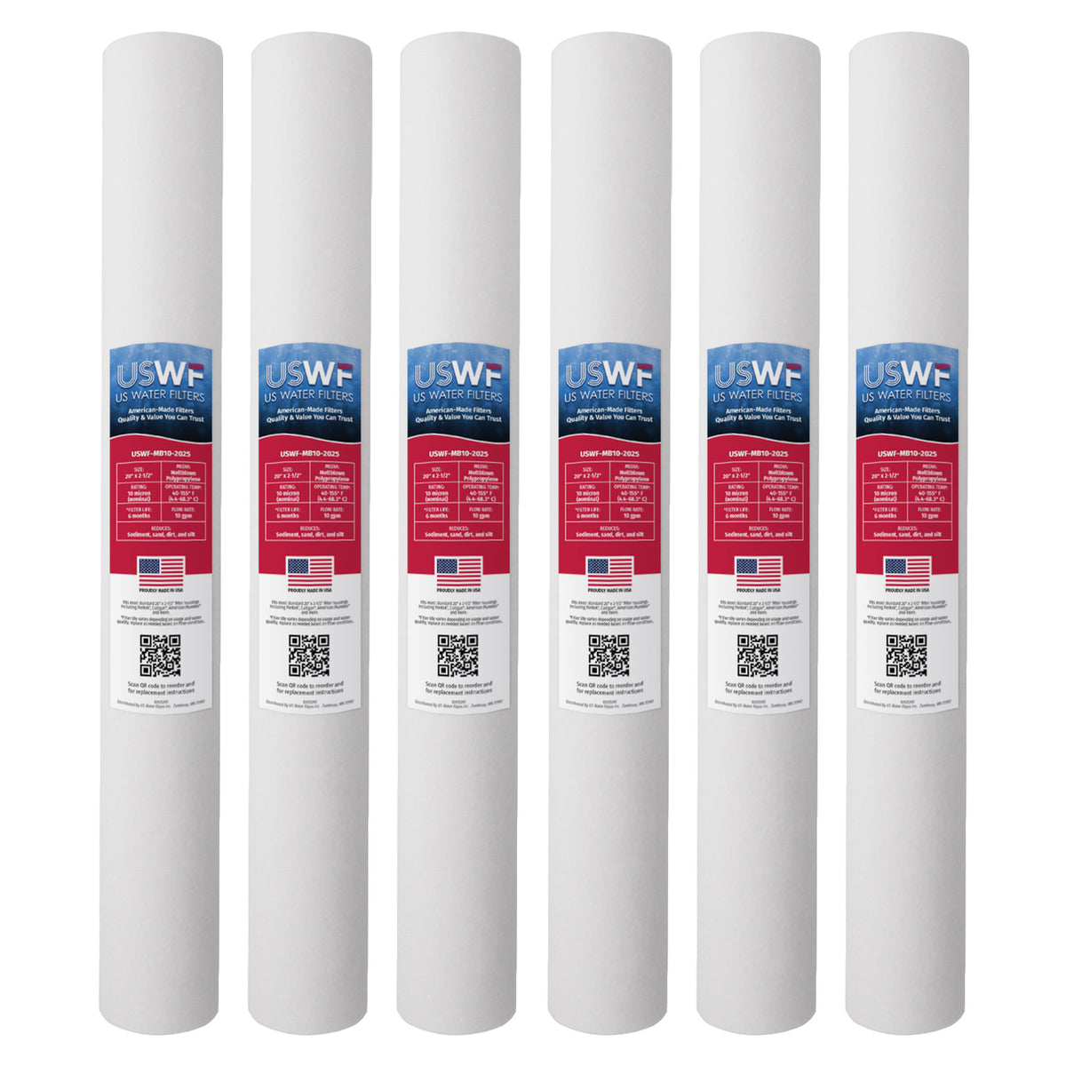 USWF 10 Micron 20"x2.5" Melt Blown Sediment Filter - DiscountFilterStore.com