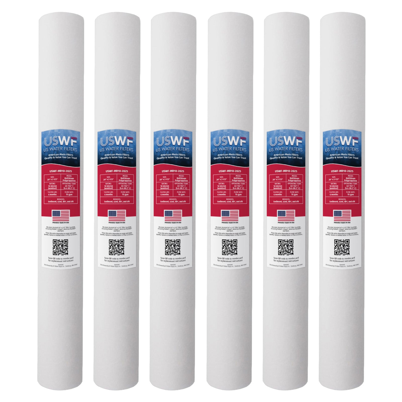 USWF 10 Micron 20"x2.5" Melt Blown Sediment Filter - DiscountFilterStore.com