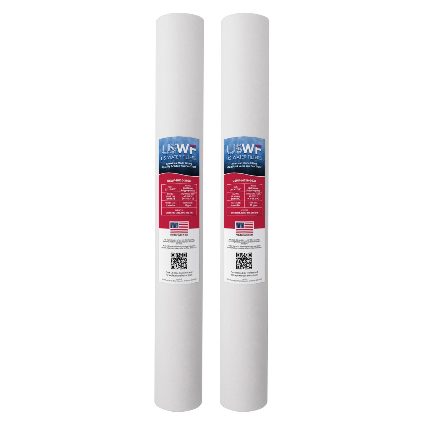 USWF 20 Micron 20"x2.5" Melt Blown Sediment Filter - DiscountFilterStore.com