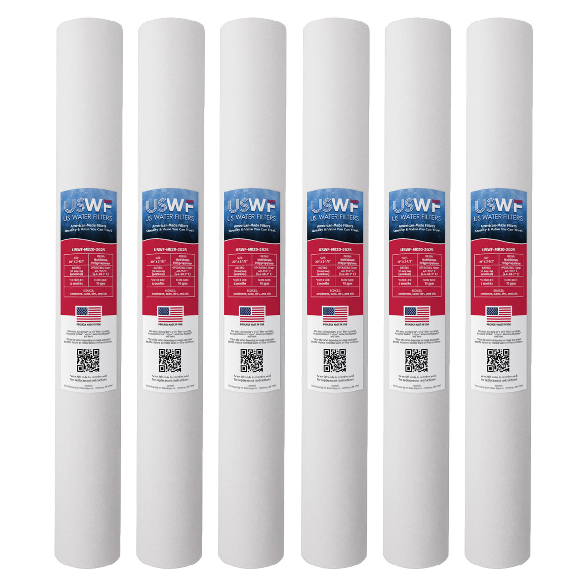 USWF 20 Micron 20"x2.5" Melt Blown Sediment Filter - DiscountFilterStore.com