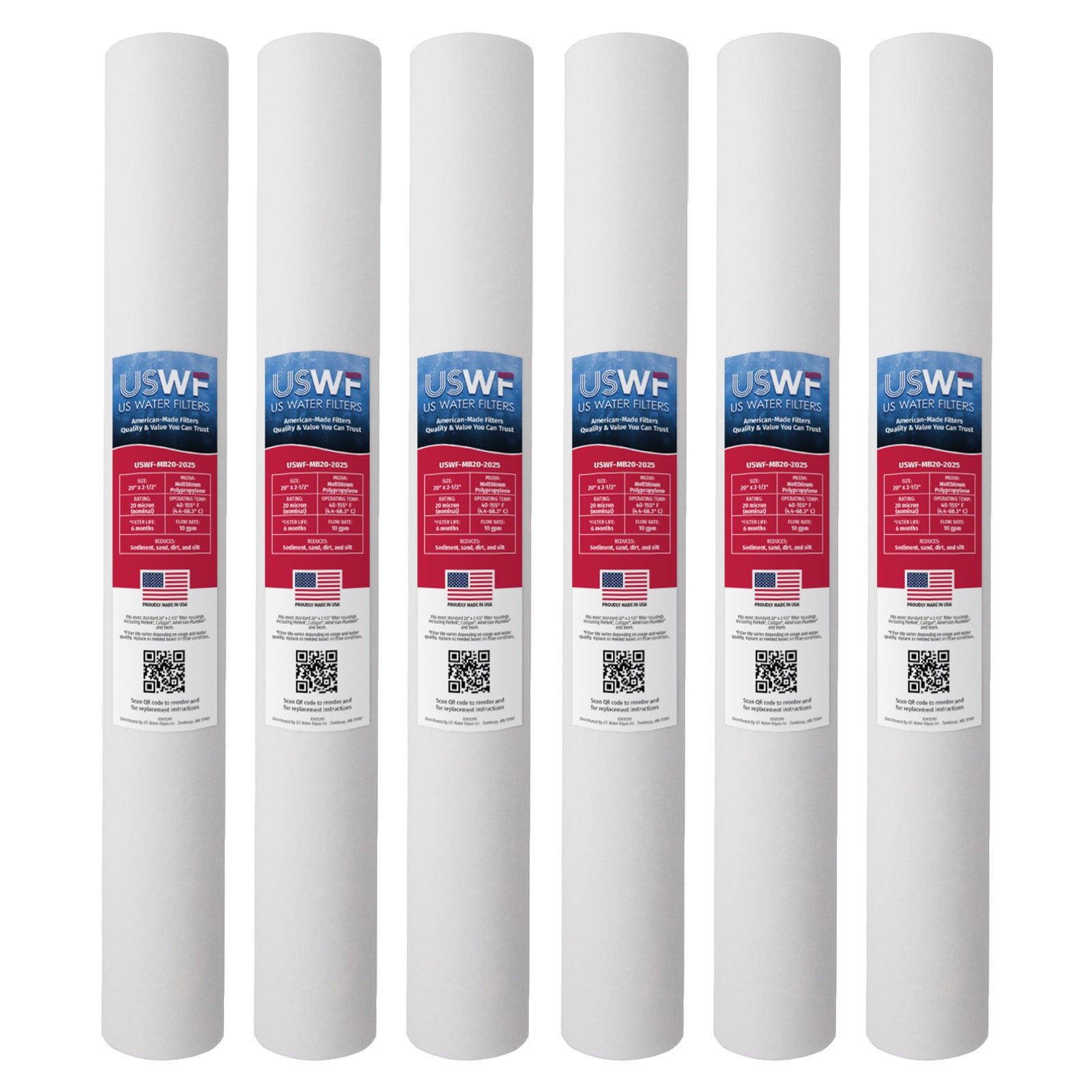 USWF 20 Micron 20"x2.5" Melt Blown Sediment Filter - DiscountFilterStore.com