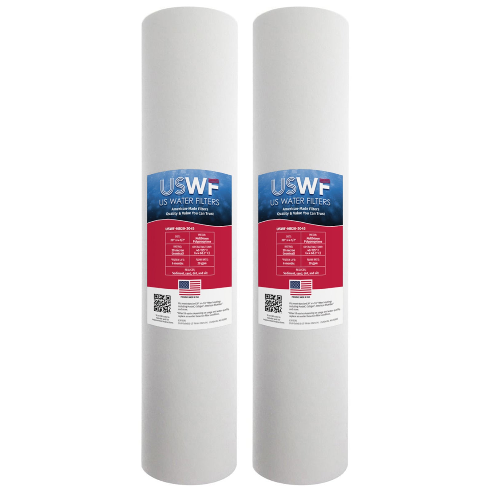 USWF 20 Micron 20"x4.5" Melt Blown Sediment Filter - DiscountFilterStore.com
