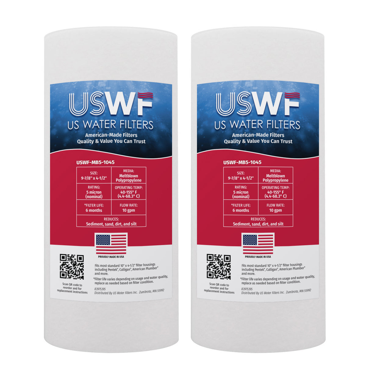 USWF 5 Micron 10"x4.5" Melt Blown Sediment Filter - DiscountFilterStore.com