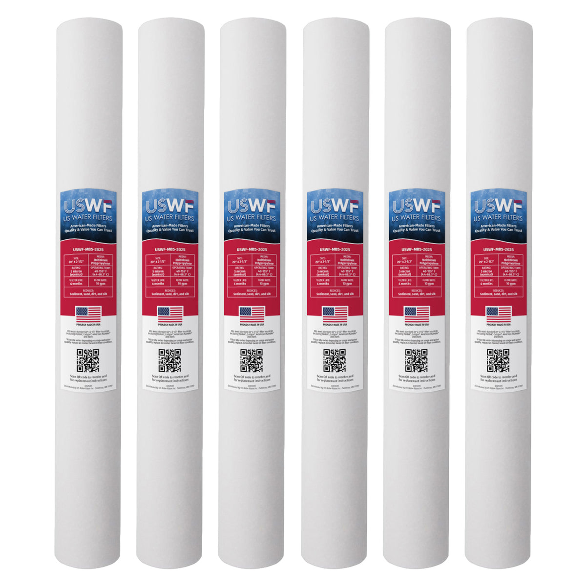 USWF 5 Micron 20"x2.5" Melt Blown Sediment Filter - DiscountFilterStore.com