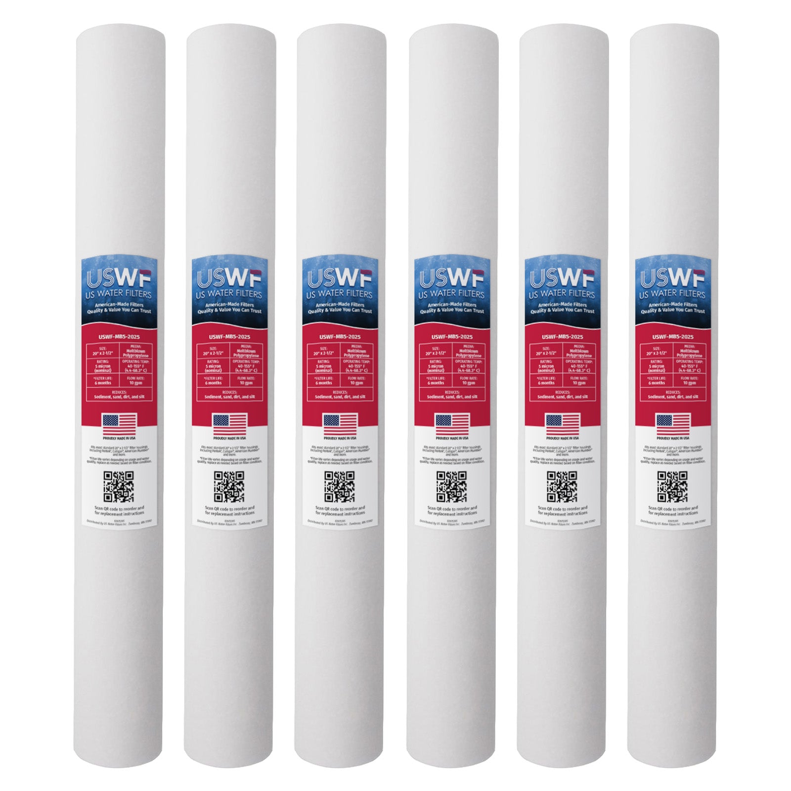 USWF 5 Micron 20"x2.5" Melt Blown Sediment Filter - DiscountFilterStore.com