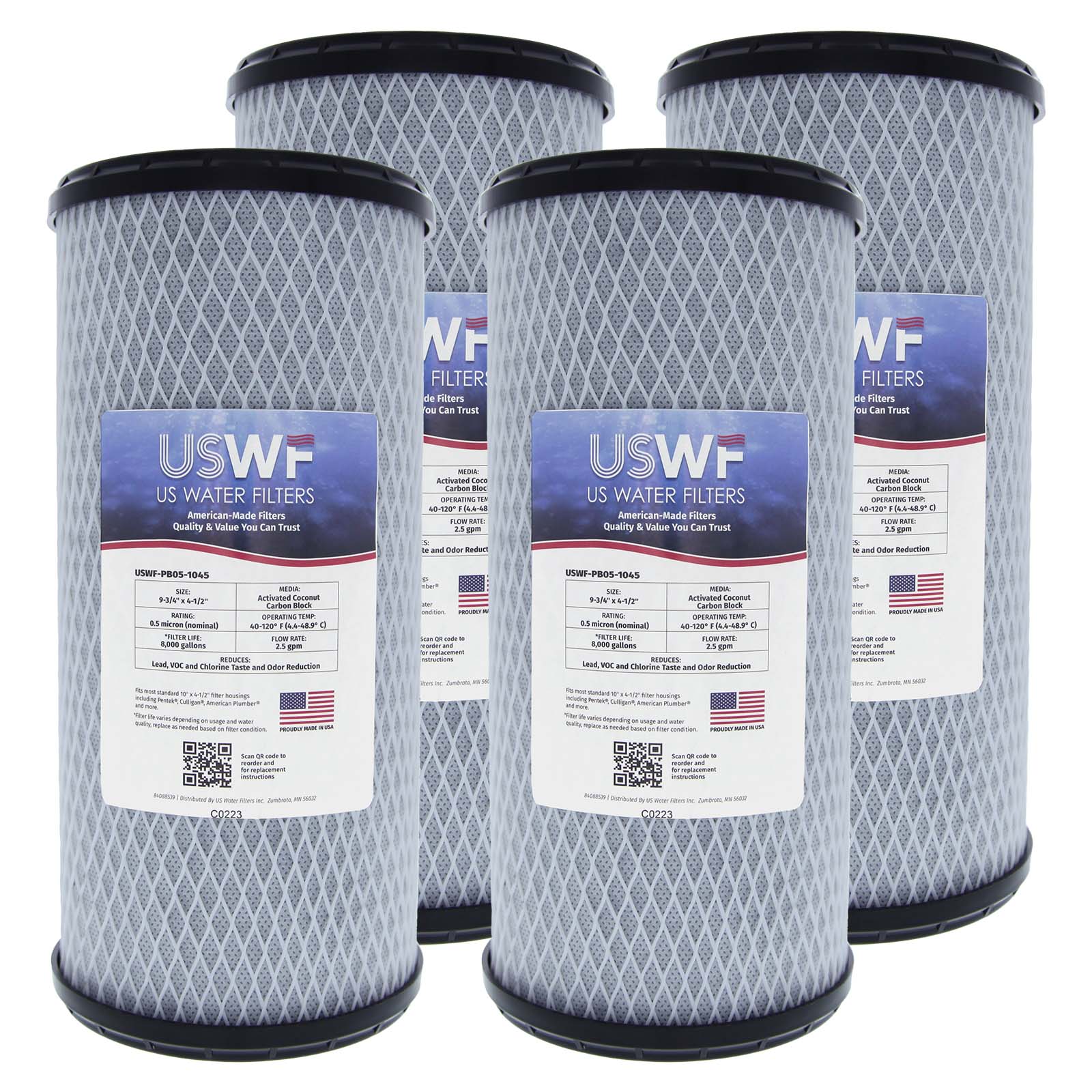 USWF Lead Reducing Carbon Block Filter 0.5 Micron 10"x4.5" - DiscountFilterStore.com