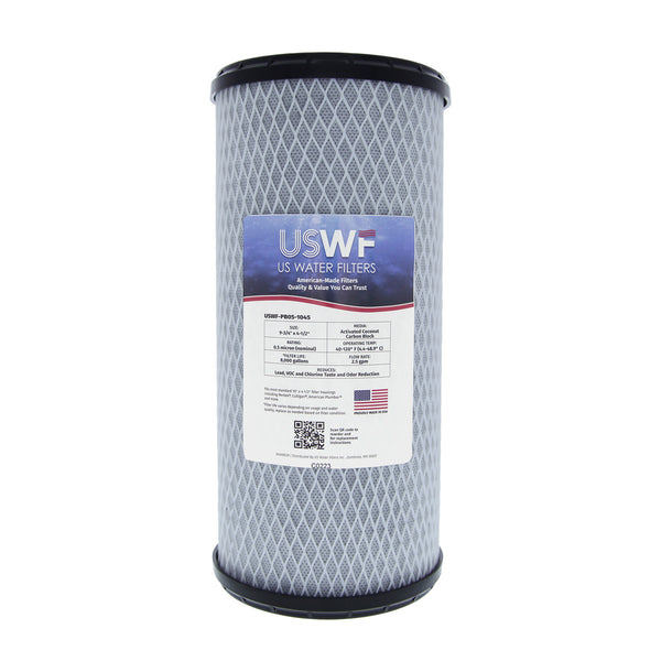 USWF Lead Dual 10" 2-Stage Filtration System, Sediment &  10" 0.5 Micron Lead Carbon Block filters, 3/4" Inlet/Outlet - Whole House Systems - 119.69 - DiscountFilterStore.com