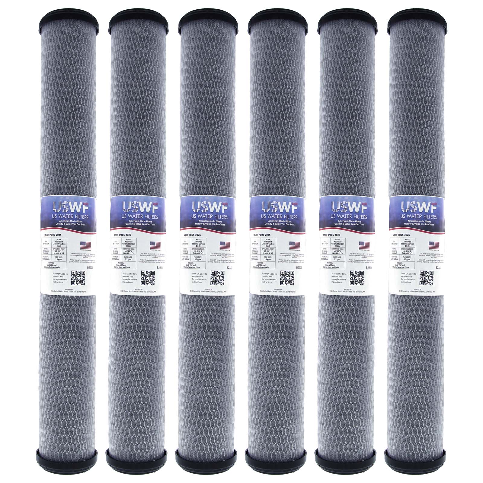 USWF Lead Reducing Carbon Block Filter 0.5 Micron 20"x2.5" - DiscountFilterStore.com