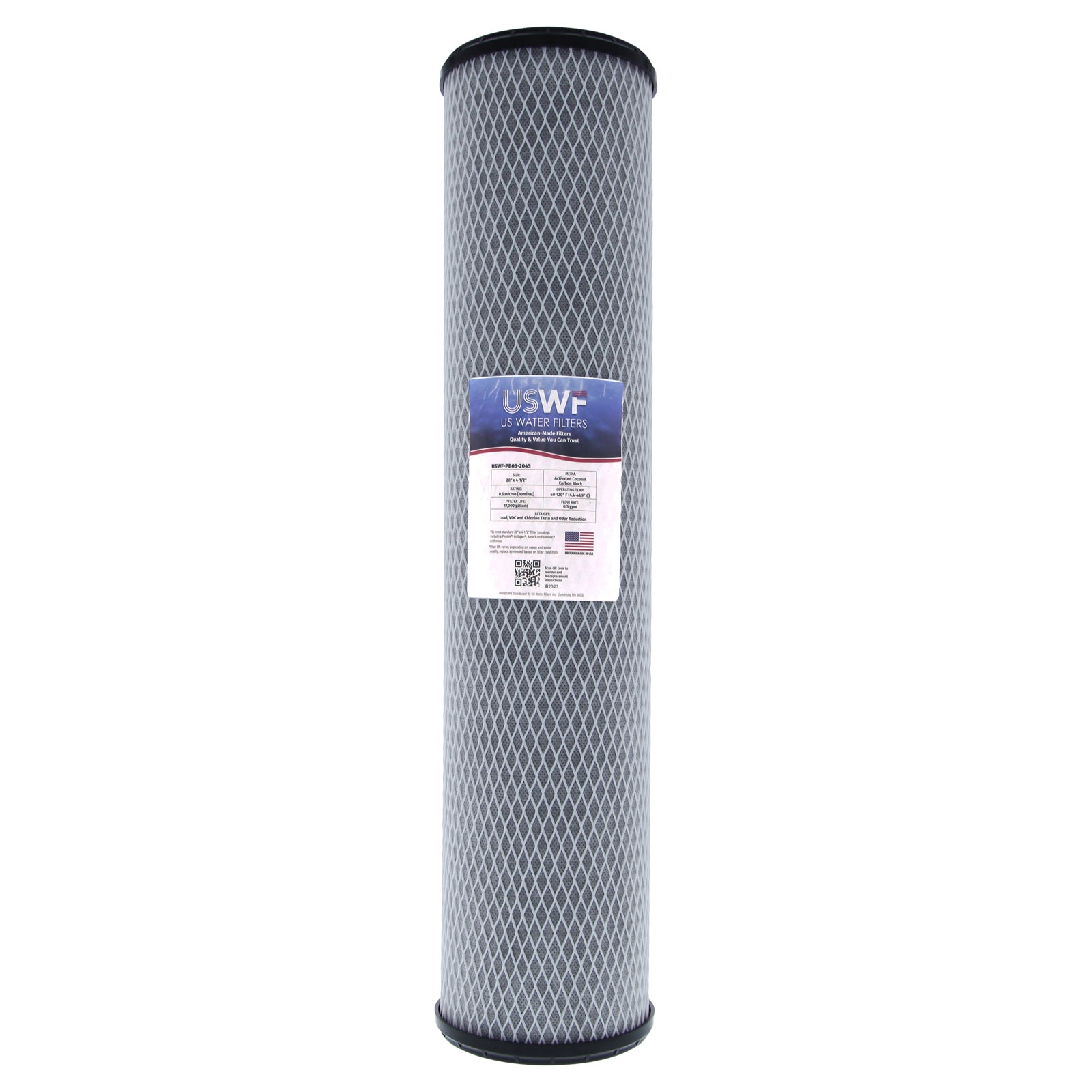 USWF Lead Reducing Carbon Block Filter 0.5 Micron 20"x4.5" - DiscountFilterStore.com