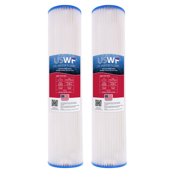 USWF 20 Micron 20"x4.5" Pleated Polyester Sediment Filter - Whole House Cartridges - 24.68 - DiscountFilterStore.com