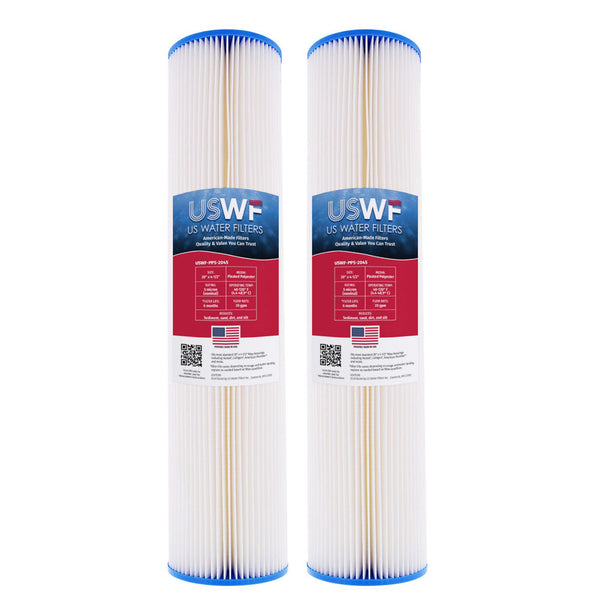 USWF 5 Micron 20"x4.5" Pleated Polyester Sediment Filter - Whole House Cartridges - 25.44 - DiscountFilterStore.com