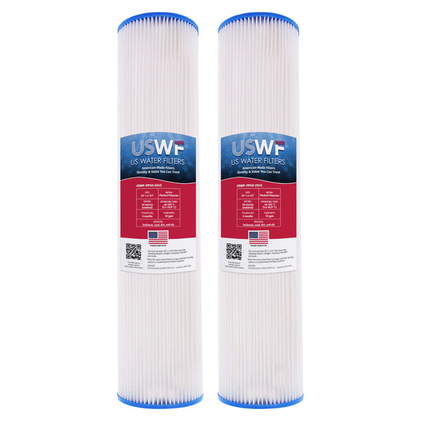 USWF 50 Micron 20"x4.5" Pleated Polyester Sediment Filter - Whole House Cartridges - 24.74 - DiscountFilterStore.com