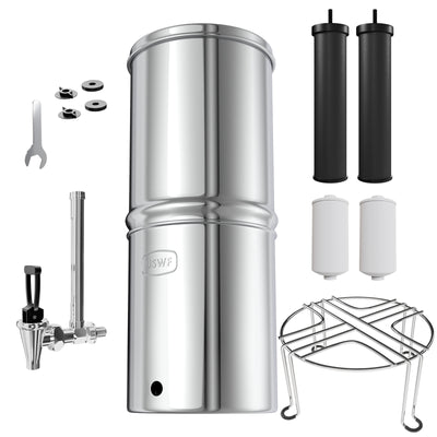 USWF 2.25 Gallon Stainless Steel Gravity Fed Filter System with Fluoride Filtration - Countertop & Faucet Filters - 124.0 - DiscountFilterStore.com