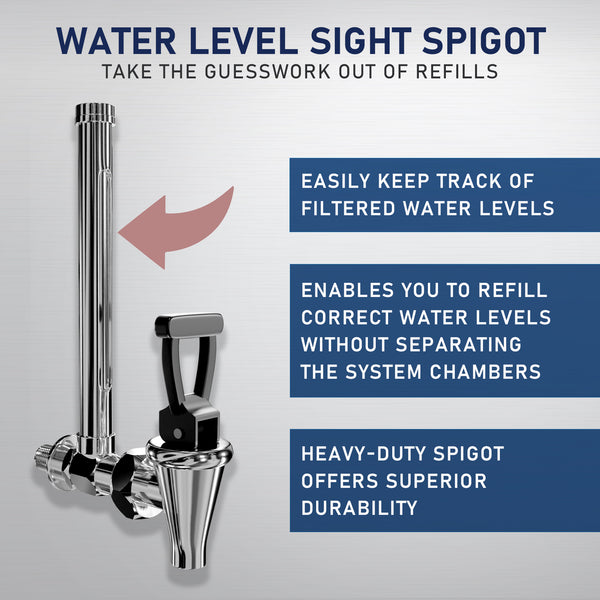 USWF 2.25 Gallon Stainless Steel Gravity Fed Filter System - Countertop & Faucet Filters - 174.49 - DiscountFilterStore.com