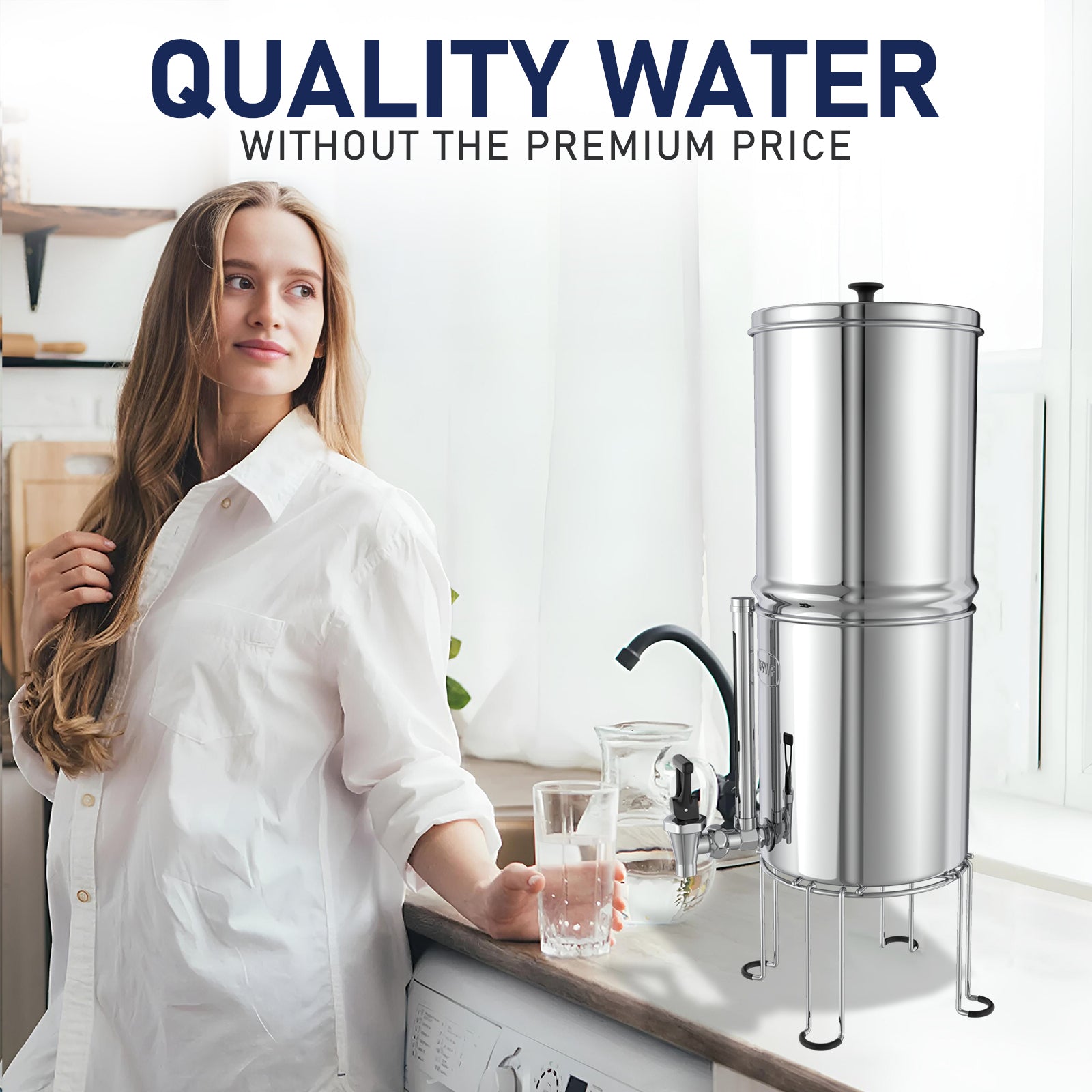 USWF 2.25 Gallon Stainless Steel Gravity Fed Filter System - DiscountFilterStore.com