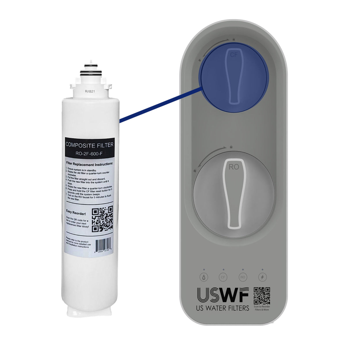 600GPD Tankless Undersink RO System by USWF - DiscountFilterStore.com