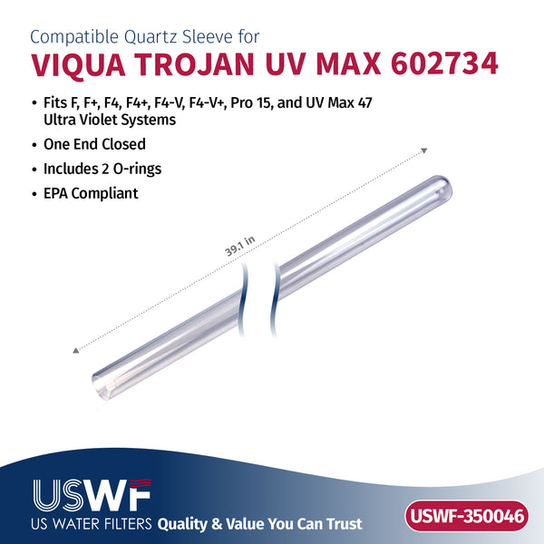 USWF Replacement for VIQUA 602810-104 UV Lamp/Sleeve Combo | Fits the VIQUA F/F+/F4/F4+/F4-V, Pro 15, & UVMax 47 Series UV Systems - Whole House Systems - 102.13 - DiscountFilterStore.com