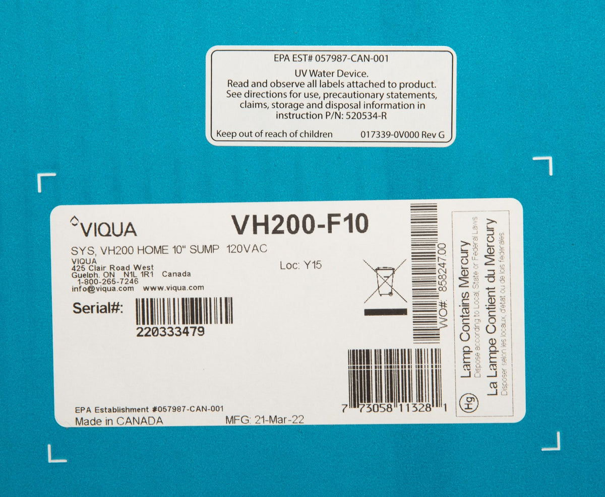 VH200-F10 Viqua UV Disinfection and Sediment Reduction Filtration System - DiscountFilterStore.com