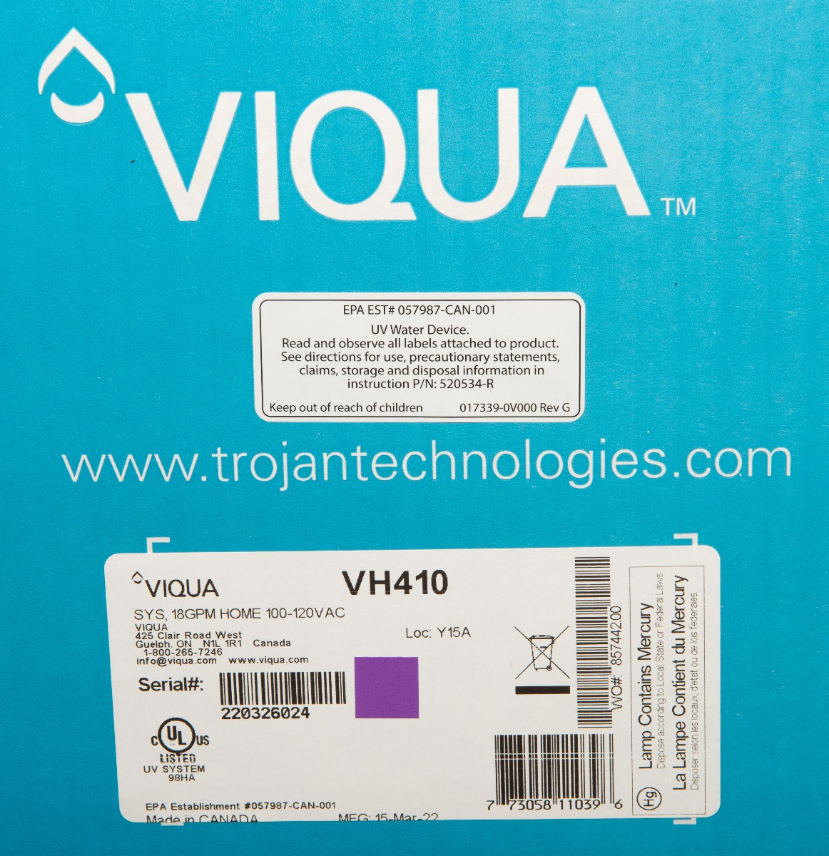 VH410 Viqua UltraViolet Water Disinfection System - DiscountFilterStore.com