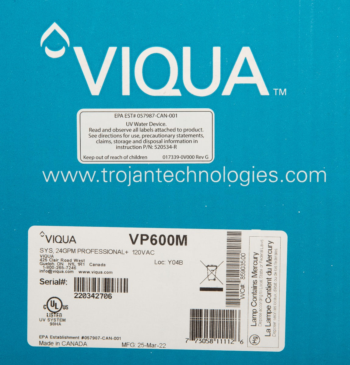 VP600M Pro.UV Water Disinfection System by Viqua - DiscountFilterStore.com