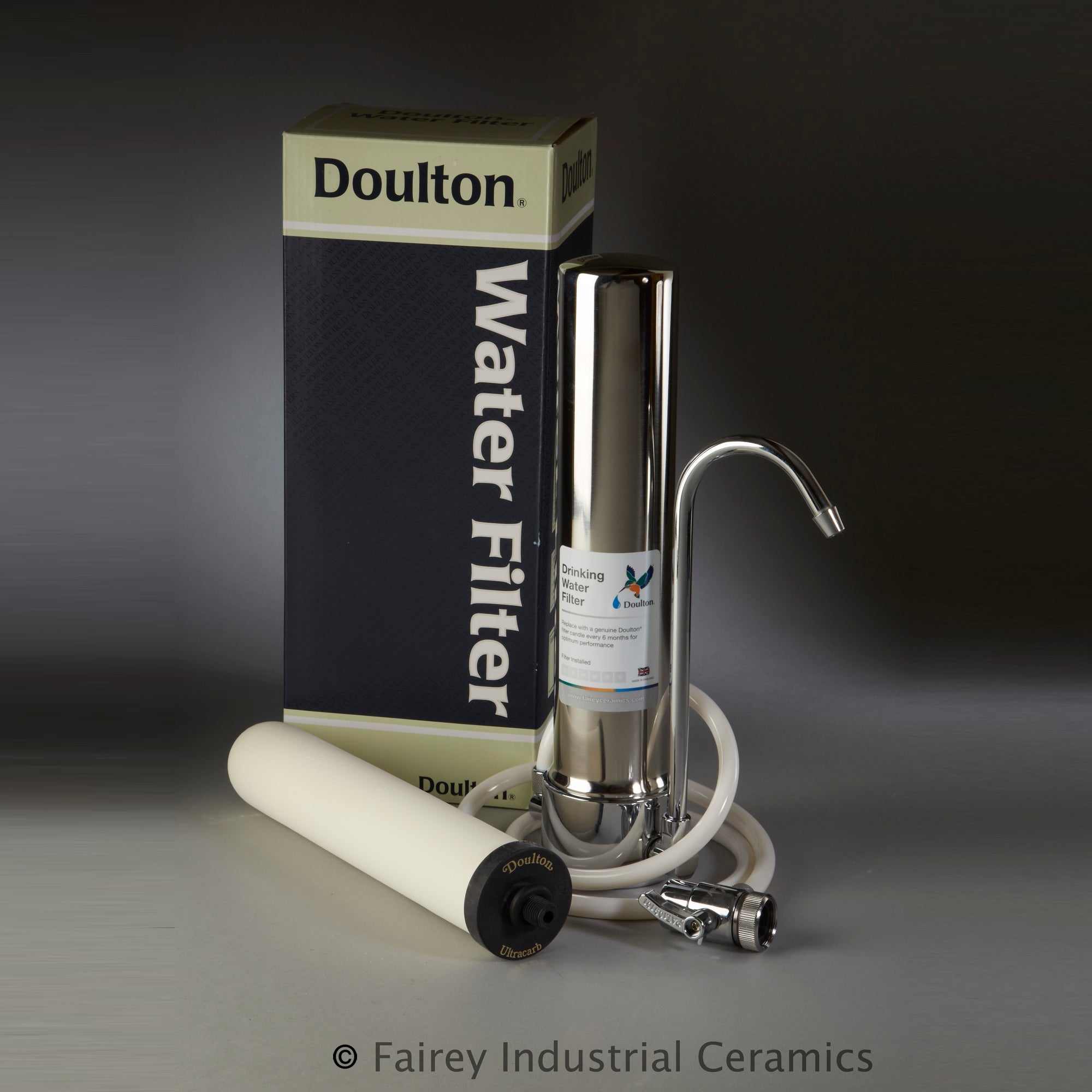 Doulton W9331208 HCS Countertop Water Filtration System With  UltraCarb SI Ceramic Candle Filter - DiscountFilterStore.com