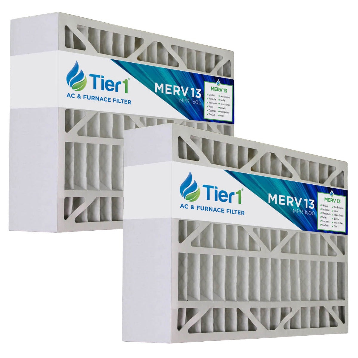 Tier1 brand replacement for Honeywell FC100A1029, FC100C1009 & FC200E1029 - 16 x 25 x 5 - MERV 13 (2-Pack) - DiscountFilterStore.com